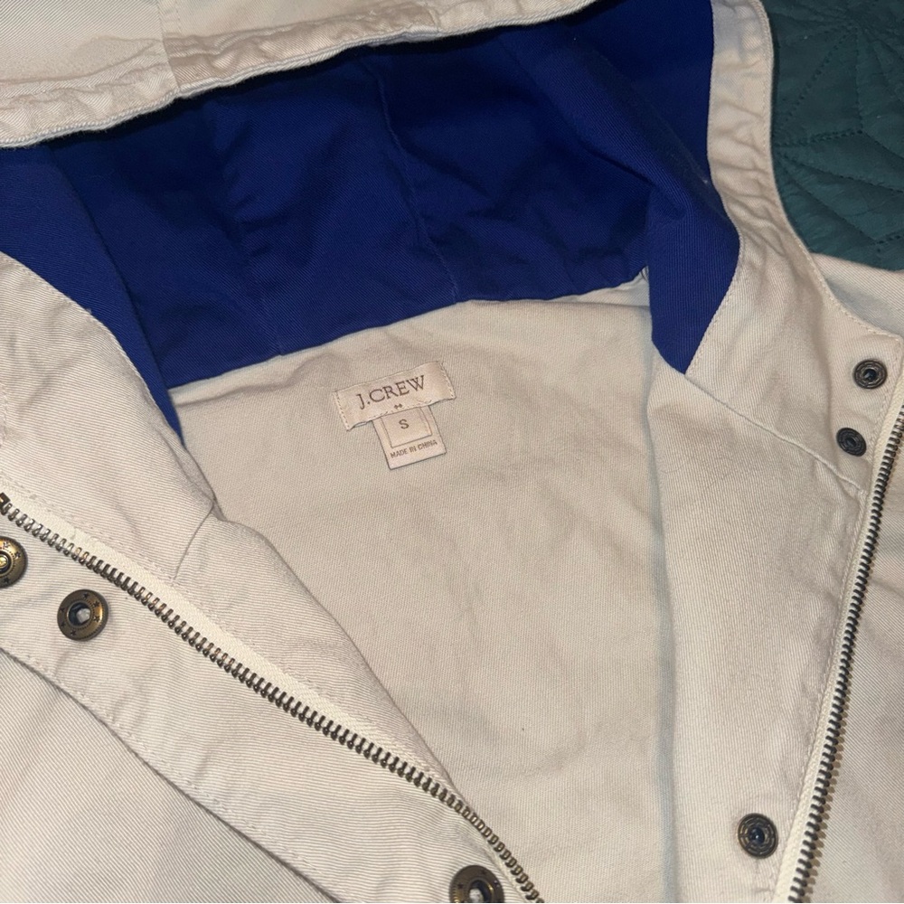 J. Crew Women’s Small S Two-Tone Blue and Cream/Khaki Jacket - Picture 8 of 9